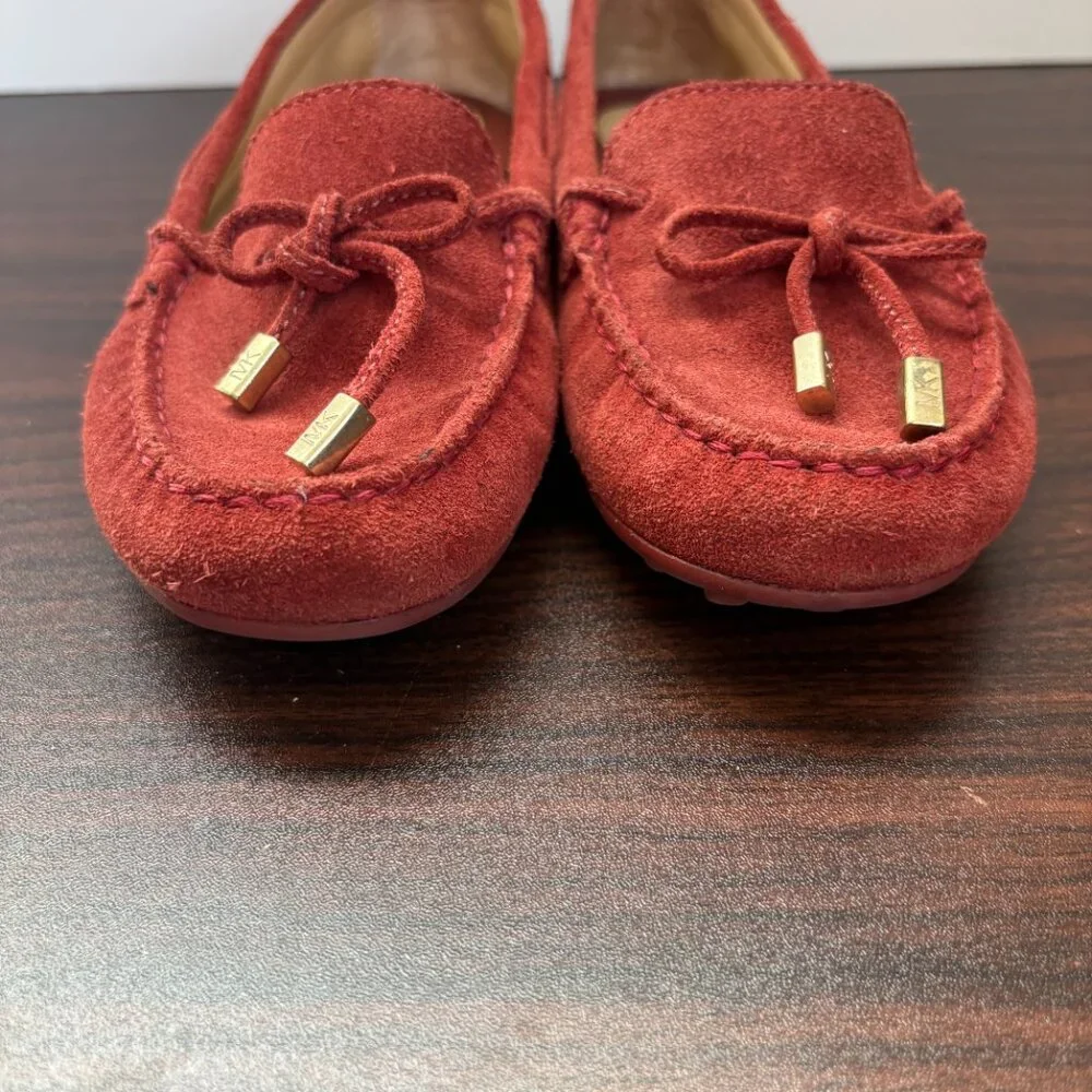 Michael Michael Kors Daisy Suede Moccasin Flats Red/Mandarin Country Club 7.5